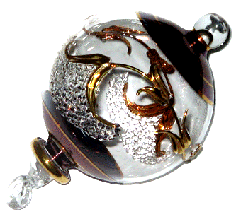Egyptian blown glass Christmas ornament
