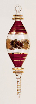 Egyptian blown glass Christmas ornament