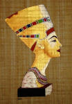 Papyrus Painting - Golden Queen Nefertiti