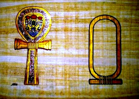 Papyrus Painting: Personalized  Ankh(Key of Life)