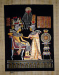 papyrus painting king tut and wife