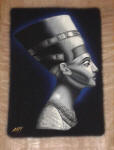 Egyptian Papyrus Paintings: Silver Queen Nefertiti