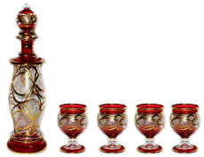 Blown glass decanter set