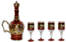 Blown glass decanter set
