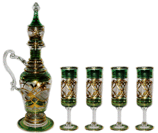 Blown glass decanter set