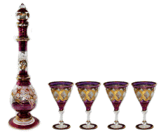 Blown glass decanter set