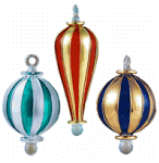 Egyptian blown glass Christmas ornament