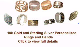 Personalized rings and bands in 18k gold and sterling silver
