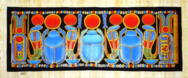 scarab papyrus painting