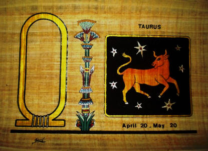 Egyptian Astrological signs papyrus painting