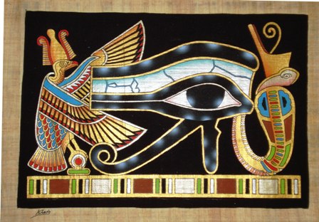  The Protective Eye of Horus Papyrus Painting