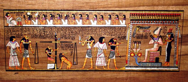 Egyptian papyrus painting Final Judgment