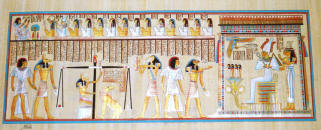 Final Judgment Papyrus art with golden highlights.