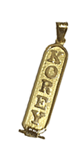 18k gold cartouche in English