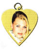 Personalized laser etched photo pendant heart shaped