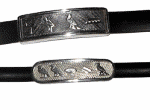 Cartouche bracelet with faux leather
