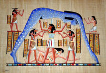 papyrus art celestial goddess nut in  blue 