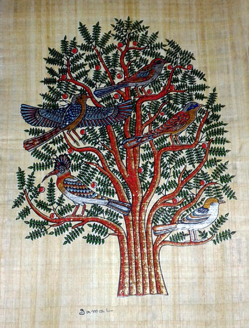 Egyptian Papyrus Painting -  Tree of Life