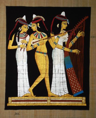 Egyptian Papyrus Painting -  The Musicians