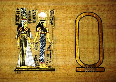 Personalized Papyrus Painting: Isis and Nefertari in the Afterlife