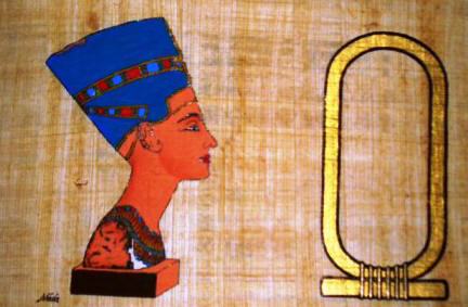 Personalized Egyptian papyrus of Queen Nefertiti