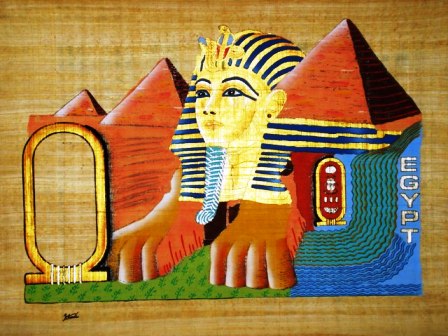Papyrus Painting: Personalized Sphinx