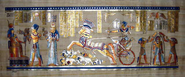 &nbsp;Papyrus Painting - The Life and Death of King Ramses