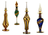 Egyptian blown glass perfume bottles