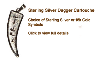 Personalized dagger cartouche in silver