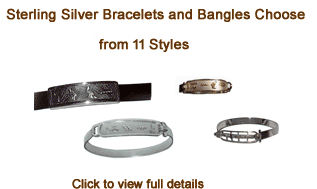 Personalized silver bangles and bracelets