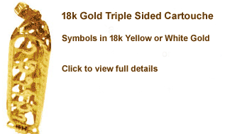 triple cartouche in 18k gold, personalized jewelry