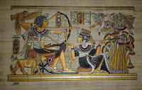 Papyrus art King Tut Hunting