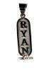 Personalized White gold cartouche pendant