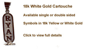 18k White gold personalized jewelry, cartouche