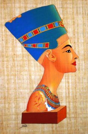 Papyrus Painting - Queen Nefertiti