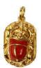 18k gold Scrab pendant with inlaid stone