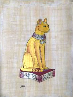 The Egyptian Cat Bast papyrus