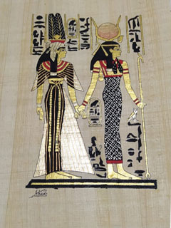 maat and isis Papyrus