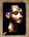 Egyptian Papyrus Painting:  The Broken Nefertiti (2)