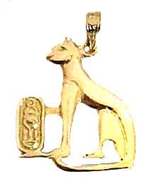 Bast Egyptian Cat in 18k gold