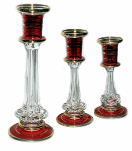 Egyptian blown glass candlestick holder