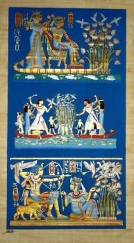 Egyptian papyrus art, boat composite