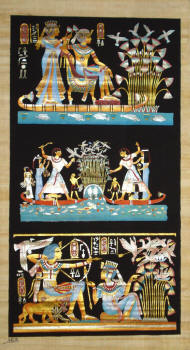 Papyrus art of King Tut's life