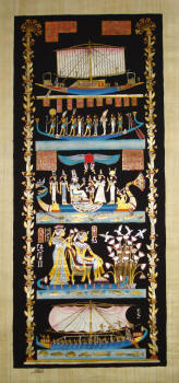 Egyptian papyrus art, boat composite