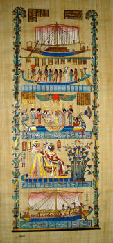 Egyptian papyrus art, boat composite