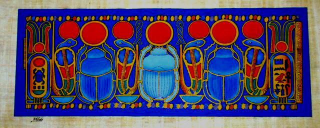 scarab papyrus painting