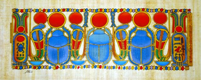 scarab papyrus painting