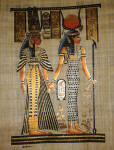 Papyrus art Isis leads Nefertari in the afterlife