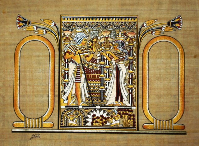Personalized papyrus marriage card