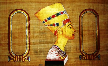 Personalized Egyptian papyrus of Queen Nefertiti